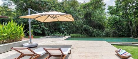 Deluxe huis, terras, uitzicht op tuin | Terras