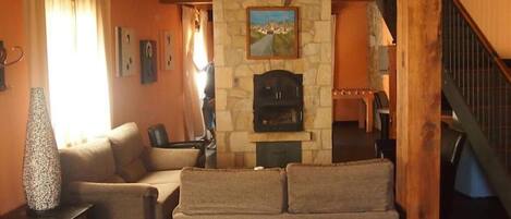 TV, fireplace, DVD player, stereo