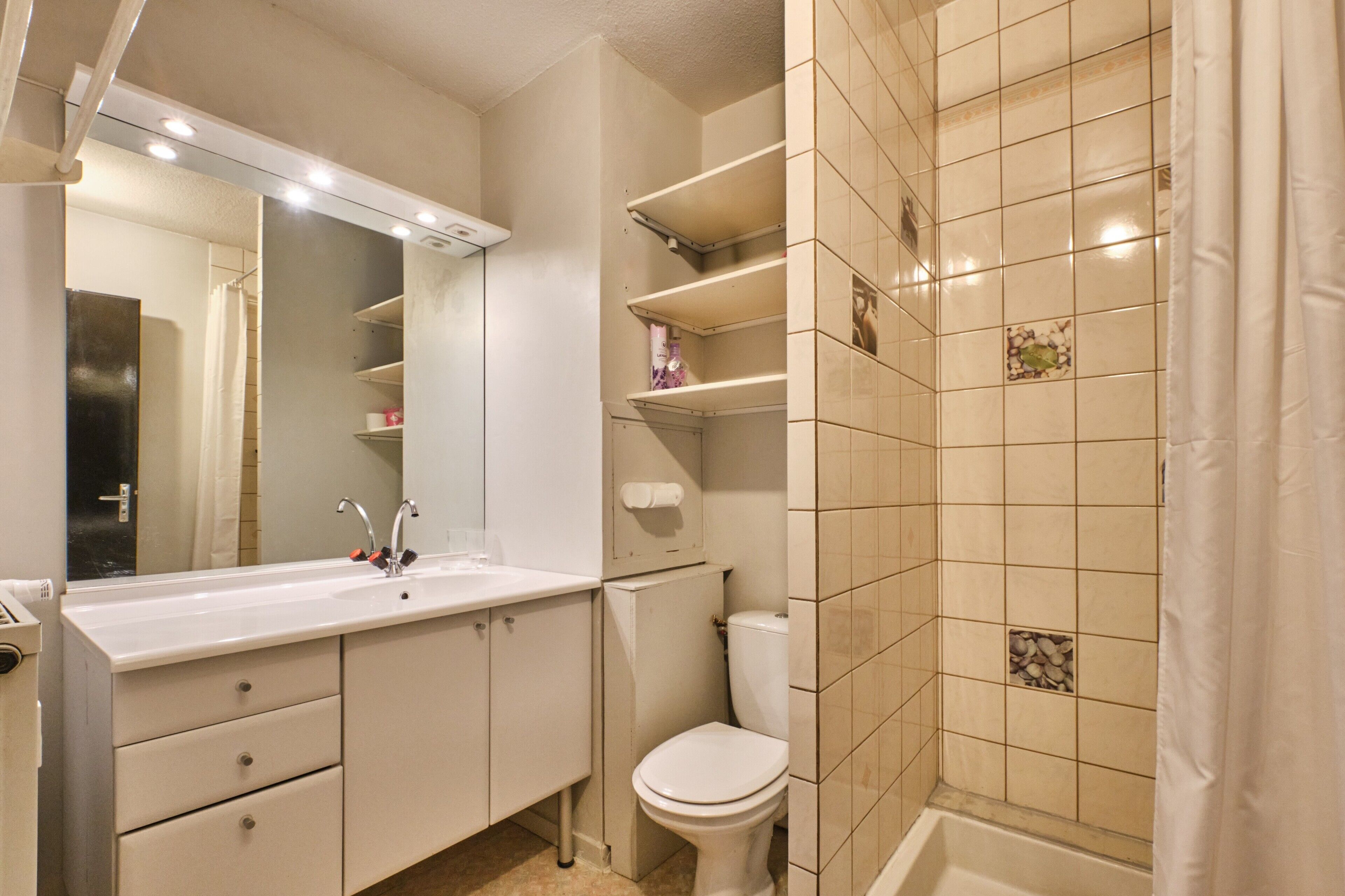 Shower, hair dryer