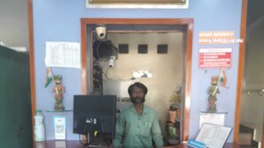 A reception desk with a sign reading "UDYAN RESIDENCY". - I-ROOMZ Udhyan Residency (Gulbarga)