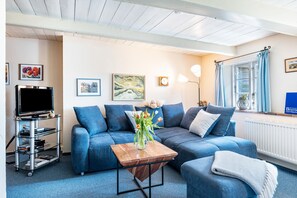 TV, peis, DVD-spiller og stereoanlegg