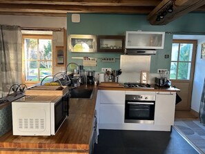 Microwave, oven, stovetop, dishwasher