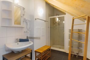 Shower, hair dryer, towels - Holiday Home 'Eifel Atrium' with Private Terrace and Wi-Fi (Zweifelscheid)