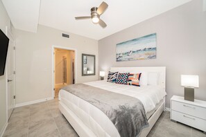 2 bedrooms, in-room safe, iron/ironing board, travel cot