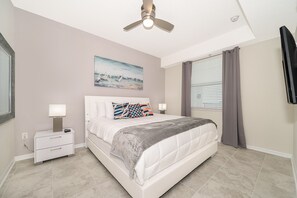 2 bedrooms, in-room safe, iron/ironing board, travel crib