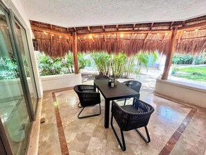 Outdoor dining - Serene Playacar Escape | Pool | Patio | Near Beach (Playa del Carmen)