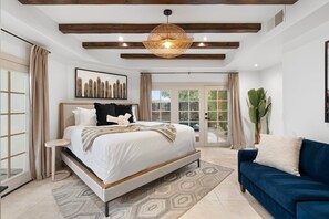 4 bedrooms, desk, iron/ironing board, travel crib