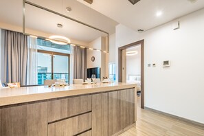 Interior - Chic 1BR w/ Scenic Views Near Metro | Sky-high Unit (Dubai)