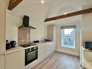 Fridge, microwave, oven, electric kettle