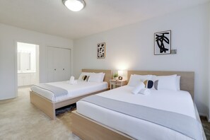 Luxe beddengoed, een bureau, een strijkplank/strijkijzer, gratis wifi