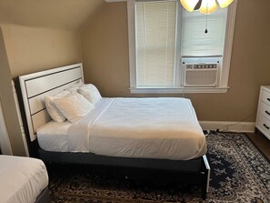 2 bedrooms, desk, iron/ironing board, travel cot