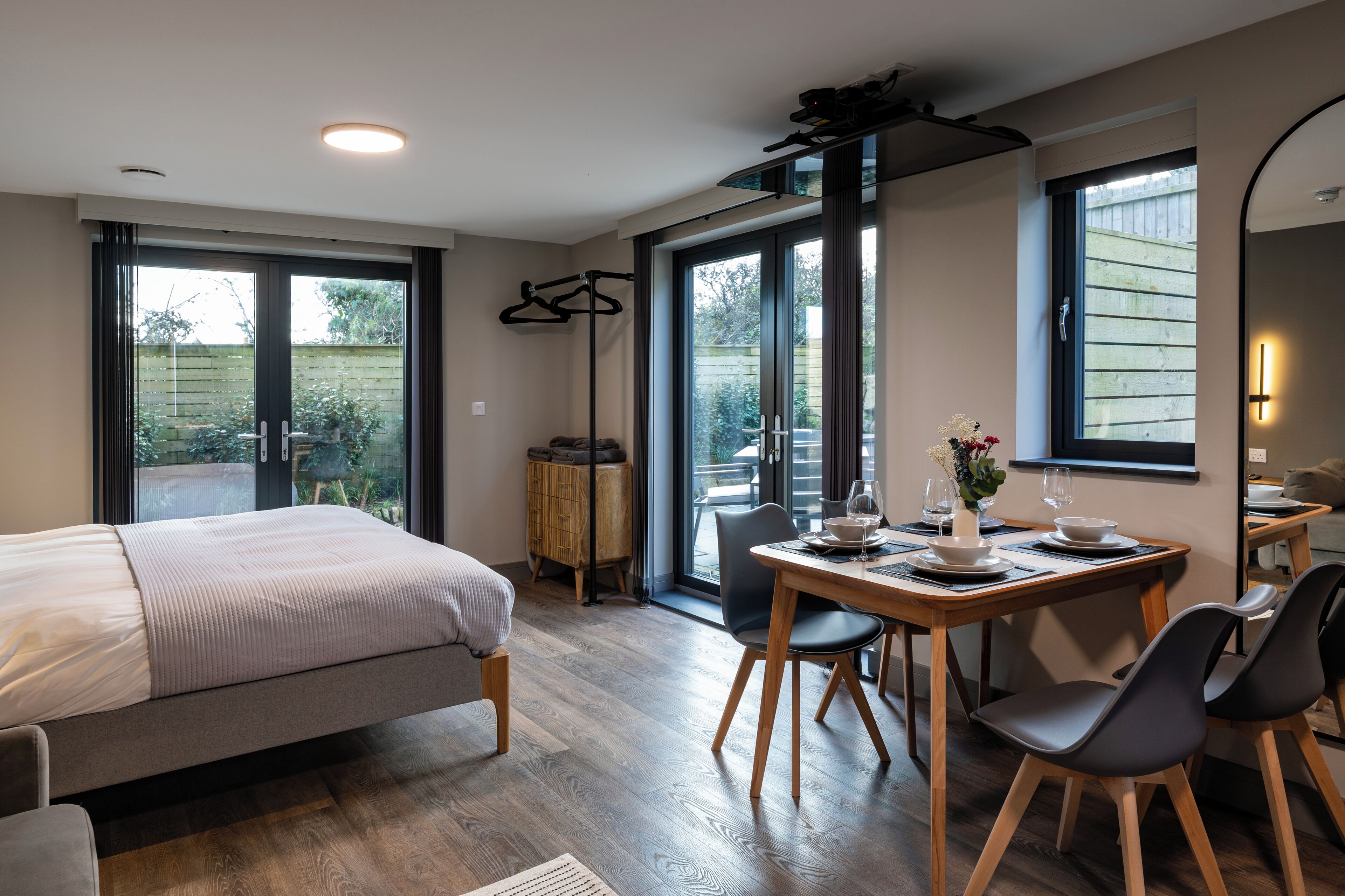 Premium bedding, individually decorated, soundproofing