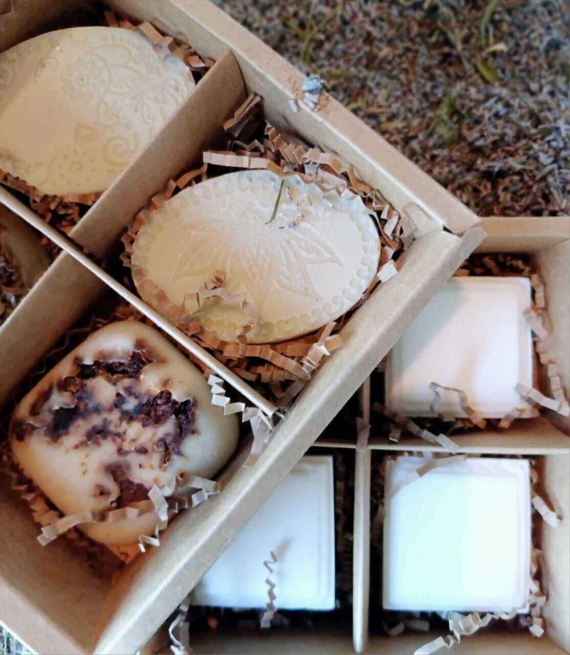 A box containing various types of ice cream.
