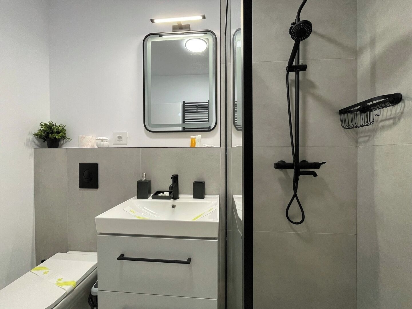Hair dryer, towels