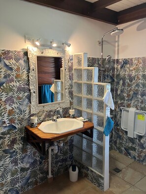 Shower, hair dryer, towels - Charm and comfort of a house, RECENT fully accessible PMR (ST LOUIS DEMARIE GALANTE)