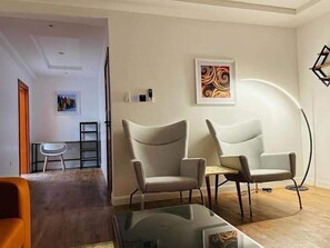 Family Apartment, Balcony, City View | Living area - The Coral Luxury Apartment (Abuja)