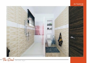 Appartement Familial, balcon, vue ville | Salle de bain | Articles de toilette gratuits, sĂšche-cheveux, serviettes fournies, savon