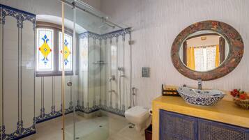 Shower, soap, toilet paper