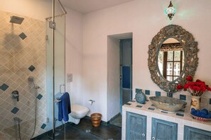 Shower, soap, toilet paper