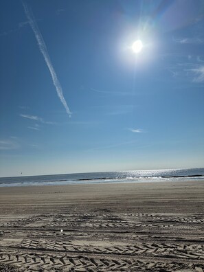 Playa en los alrededores, camastros y toallas de playa