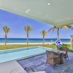 Exclusive Villa, 5 Bedrooms, Beach View, Beachfront | Living area | Flat-screen TV
