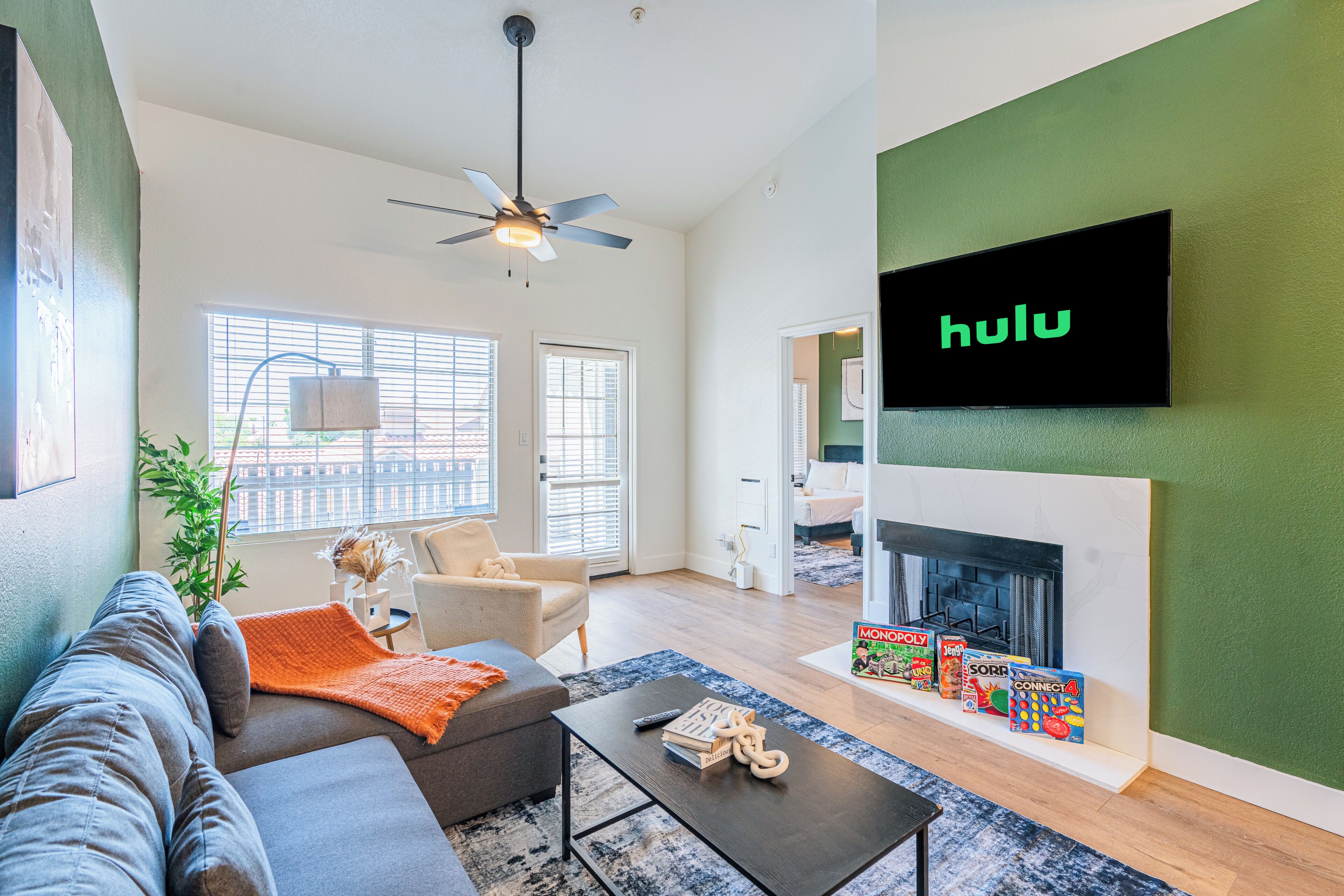 Classic Apartment, 2 Bedrooms, Non Smoking, Balcony | Living area | 58-inch Smart TV with digital channels