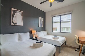 Elite-lejlighed - 2 soveværelser - ikke-ryger | 1 soveværelse, skrivebord, arbejdsområde til bærbare computere