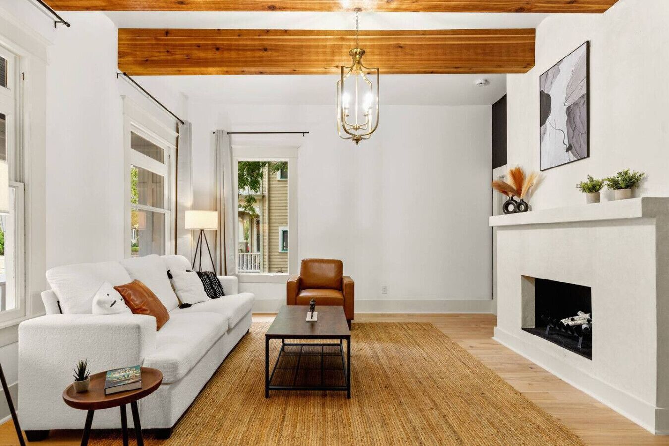 Smart TV, fireplace, video games, books