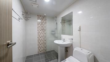 Free toiletries, hair dryer, bathrobes, towels