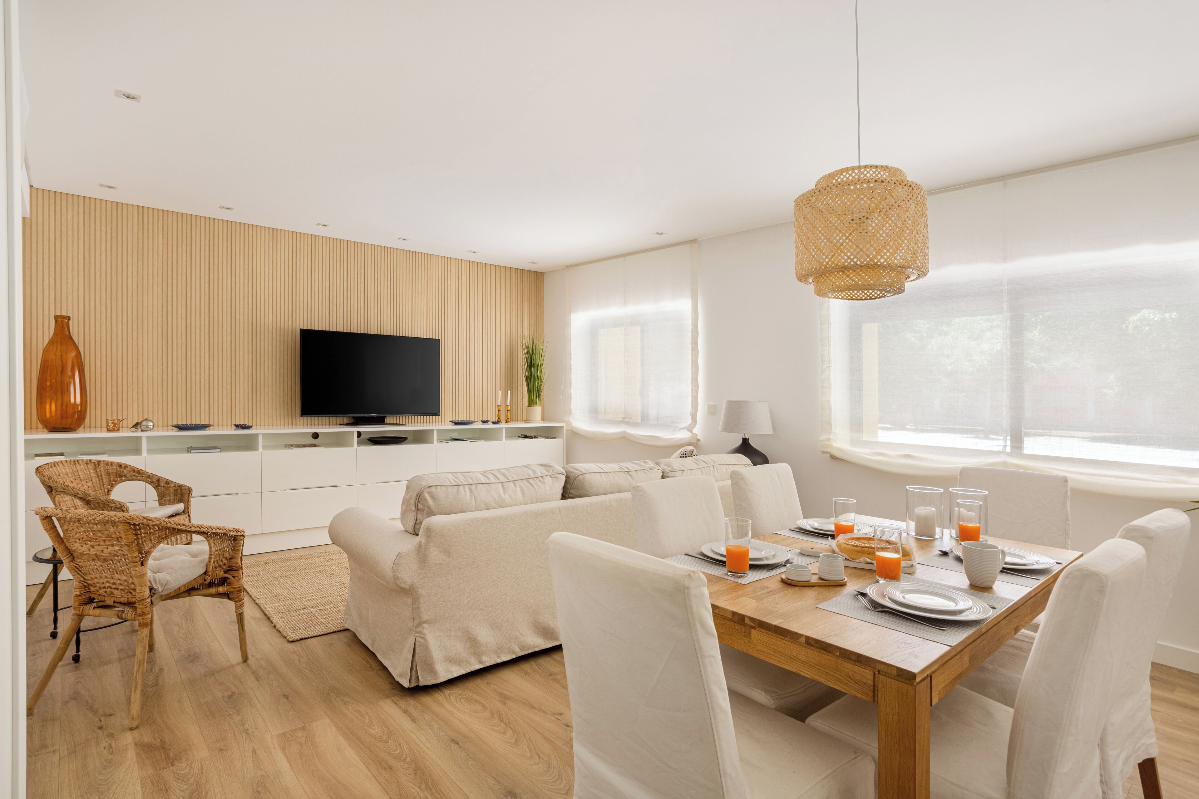 Comfort Apartment, 3 Bedrooms, Non Smoking, Balcony | Living area | Flat-screen TV