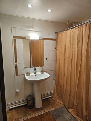 Secador de cabelo, toalhas de banho, sabonete, papel higiênico