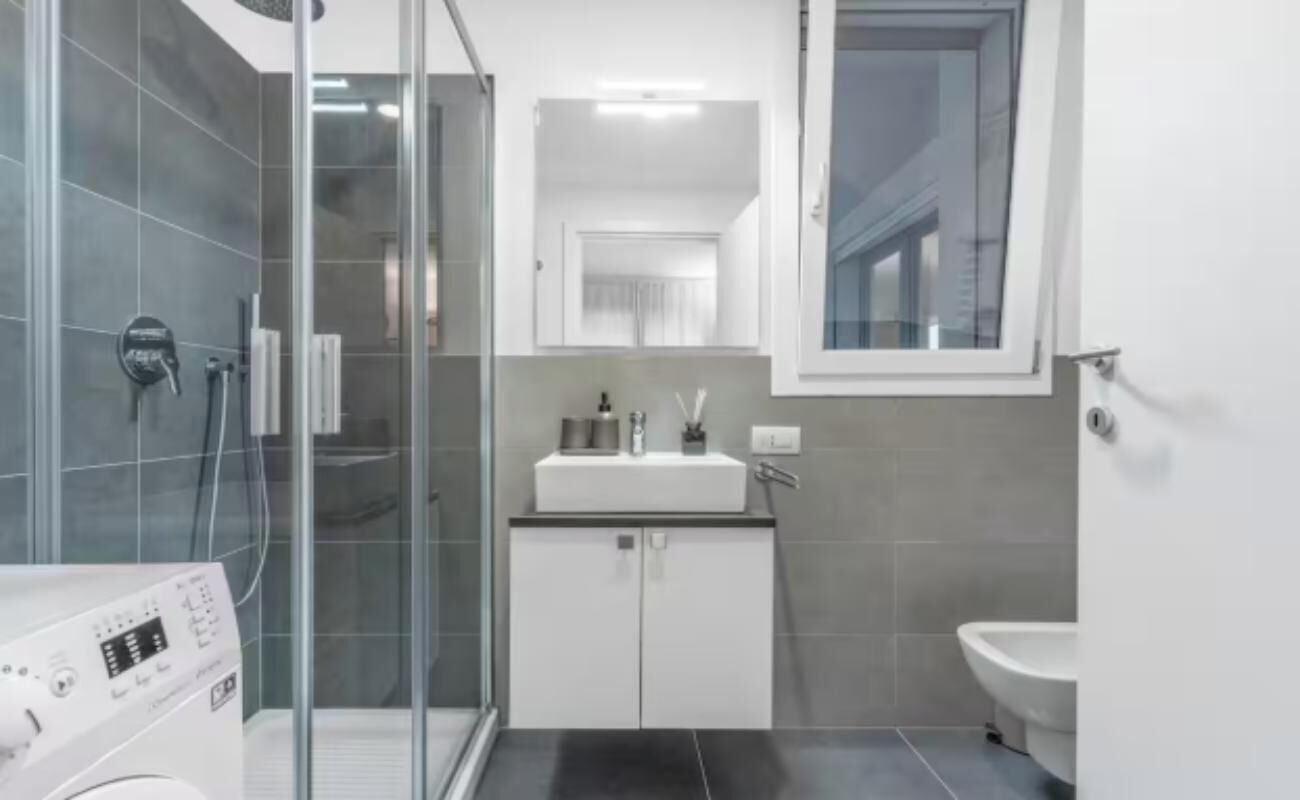 Hair dryer, bidet, towels, soap