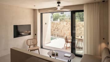 Sanctuary Private Pool Suite | Living area | TV, printers