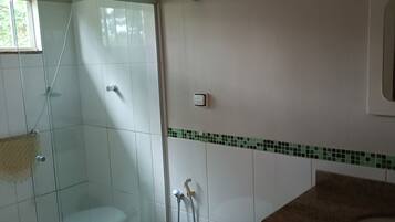 Shower, bidet, toilet paper