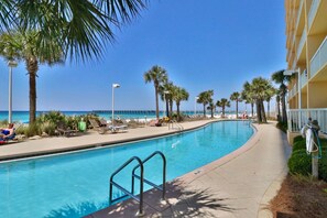 Een verwarmd zwembad