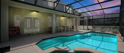 Piscine extérieure, piscine chauffée