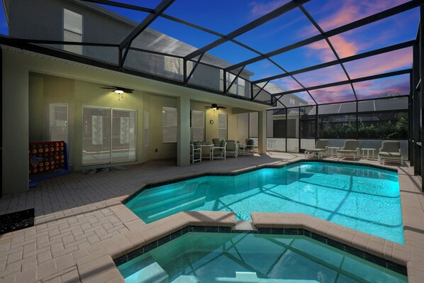 Outdoor pool, a heated pool