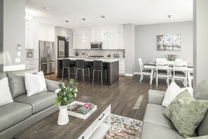 Smart TV, fireplace, printers