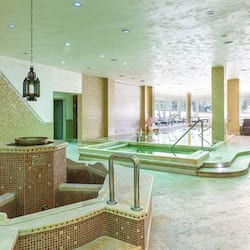 Een sauna, een bubbelbad, een stoombad, lichaamsbehandelingen
