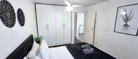 1 bedroom, iron/ironing board, bed sheets