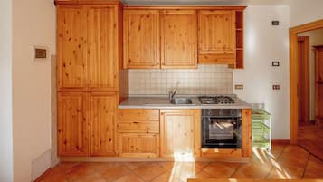 Fridge, oven, stovetop, electric kettle
