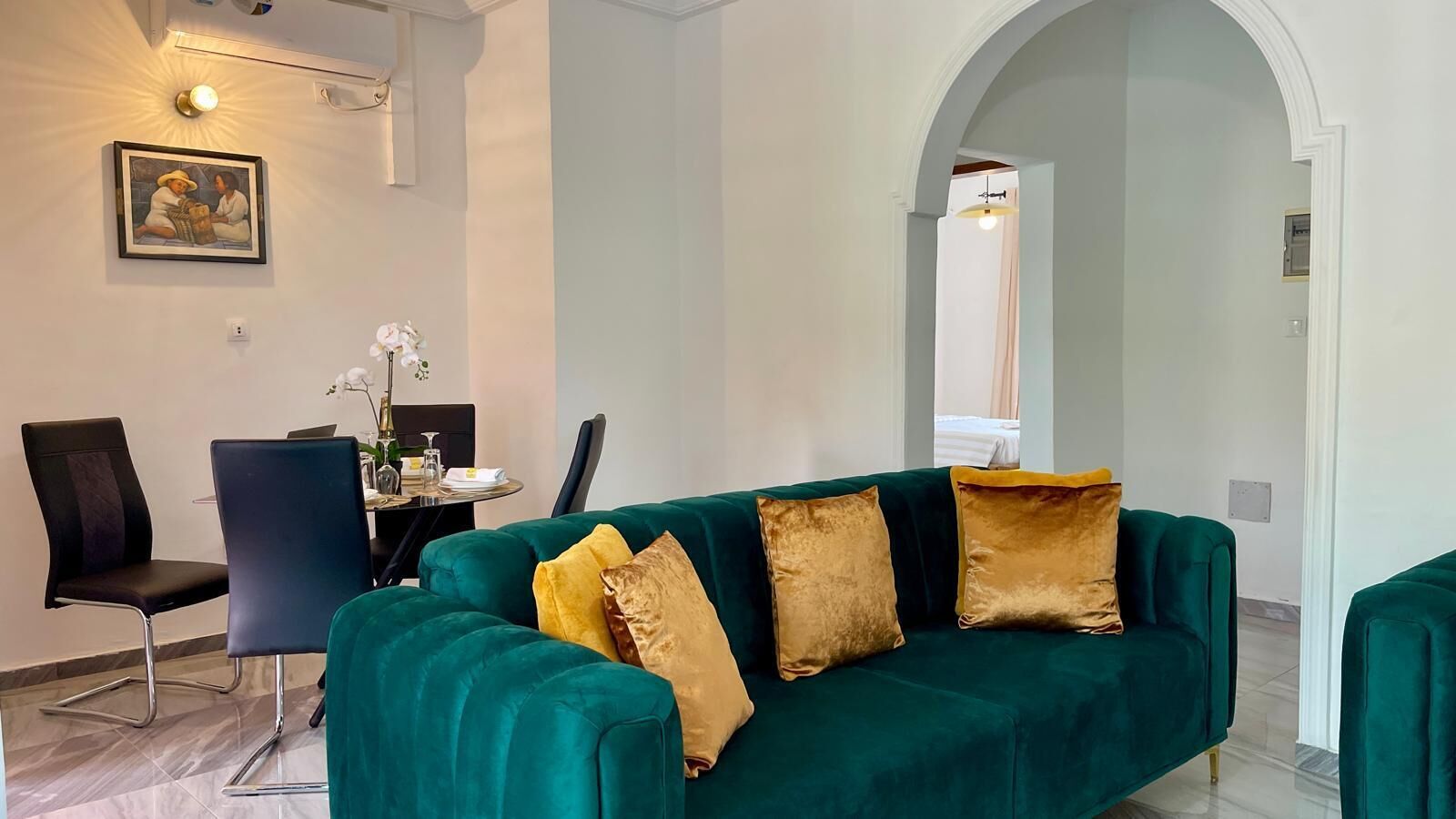 Appartement Standard, vue piscine | Coin séjour