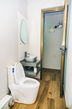 Ducha, toallas, jabón y papel higiénico