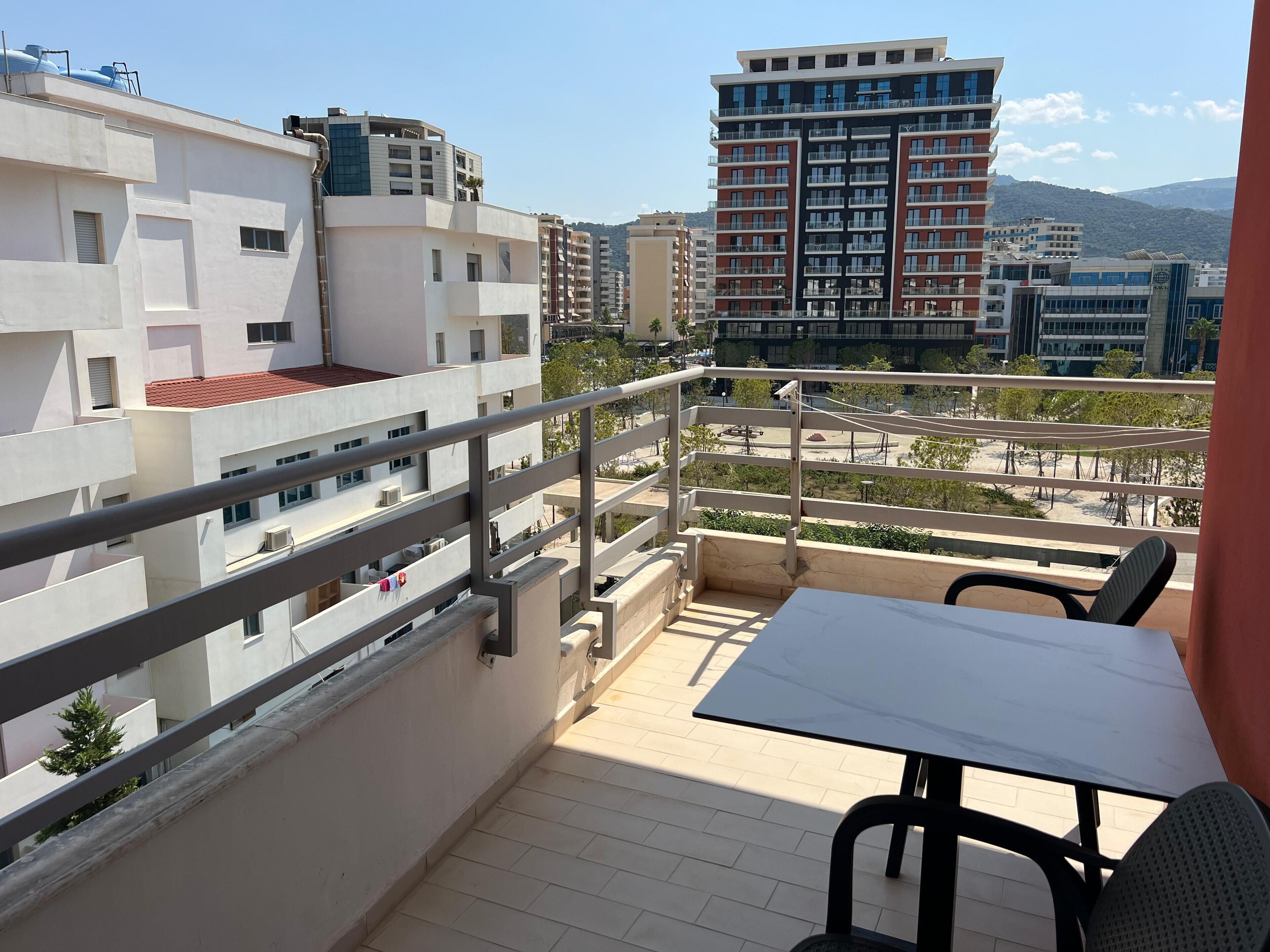 Family Studio, 1 Queen Bed with Sofa bed, Balcony, City View | Terrace/patio