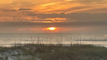 Plage, chaises longues, serviettes de plage