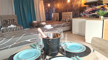 In-room safe, desk, laptop workspace, blackout drapes