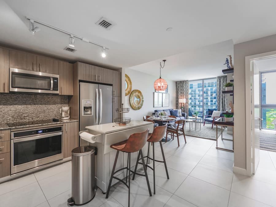 Condo, Balcony, City View | Private kitchen | Coffee/tea maker, fridge, microwave, toaster