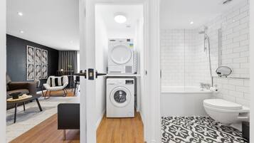 Hair dryer, towels