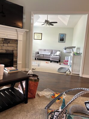 Smart TV, fireplace