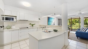 Fridge, microwave, dishwasher, toaster